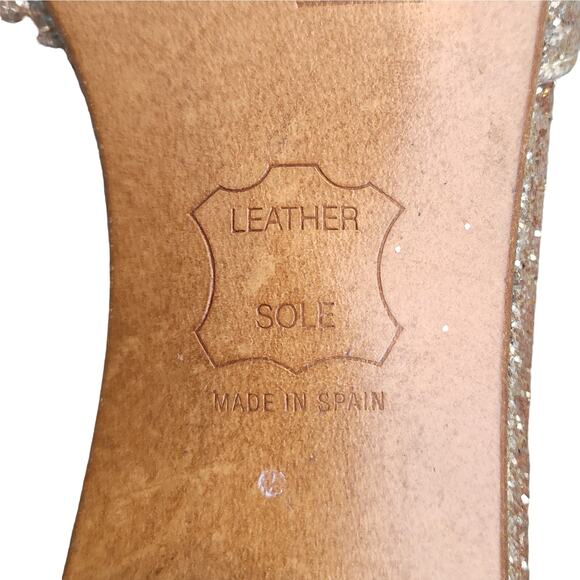 Stuart Weitzman Women's Size‎ 8 1/2 Gole Sahara Glitter Heels - Picture 8 of 9